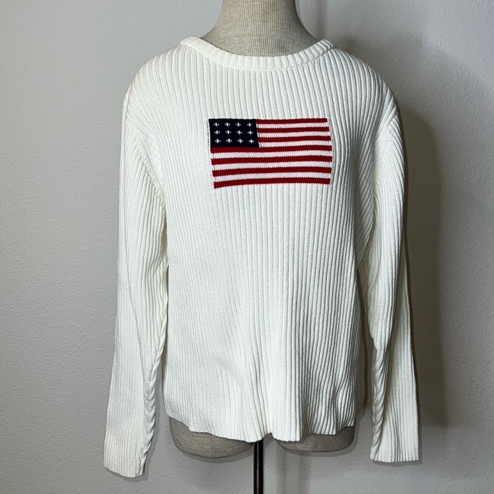 Crystal Kobe America Flag Cotton Sweater